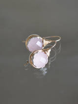 earrings Wire rose quartz