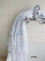 hamamdoek met badstof, lichtblauw
