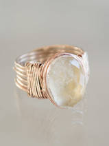 ring Wire Wrapped citrine 17,5 mm