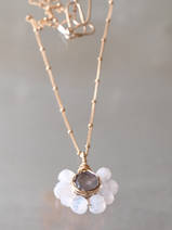 necklace Flower labradorite and moonstone